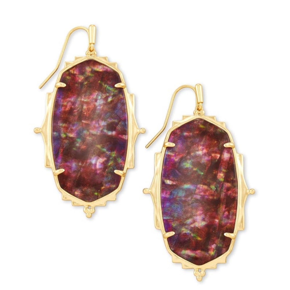 Kendra Scott Ella Earrings – Baroque Mauve Abalone, Gold - Retired!